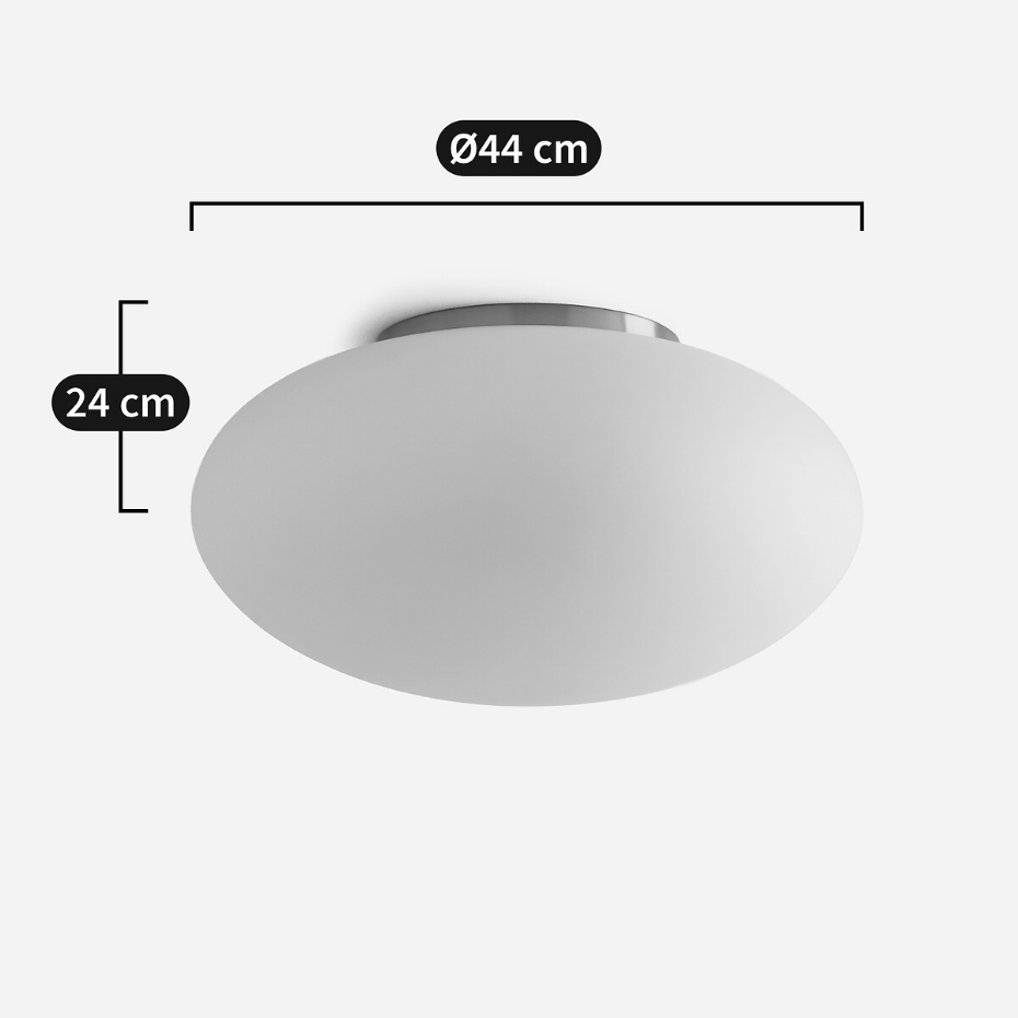 Plafonnier applique en verre opaline mate, Raeyes
