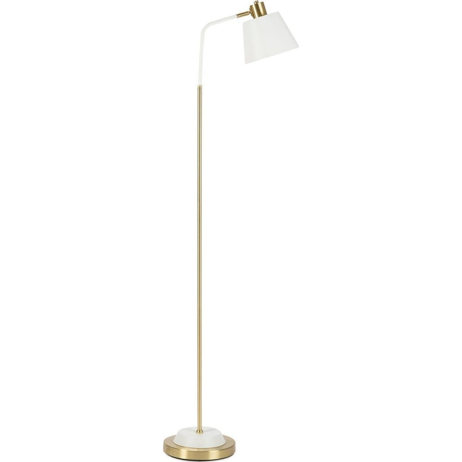 Lampadaire vintage en métal  mat et doré