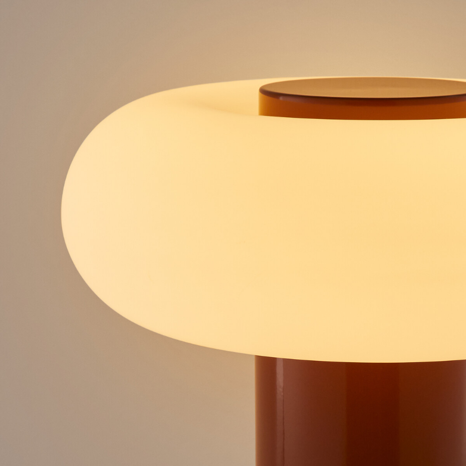 Lampe à poser métal fer et opaline H36,6 cm, Omer