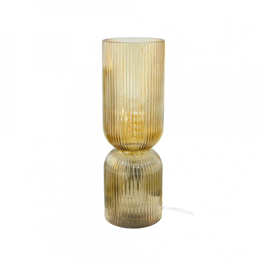 Lampe à poser en verre strié, CHARMY
