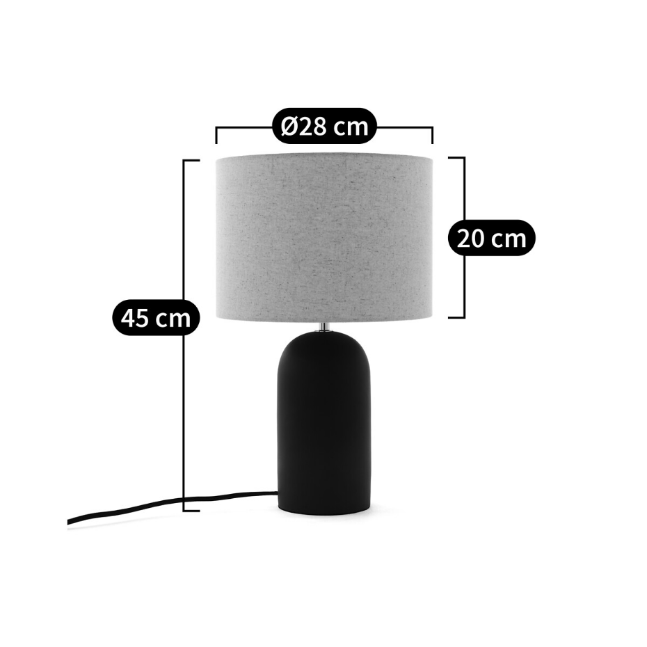 Lampe à poser béton et lin, Emna