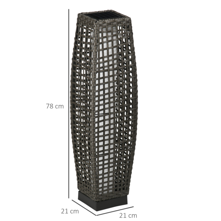 Lampadaire LED solaire de jardin style colonial résine filaire