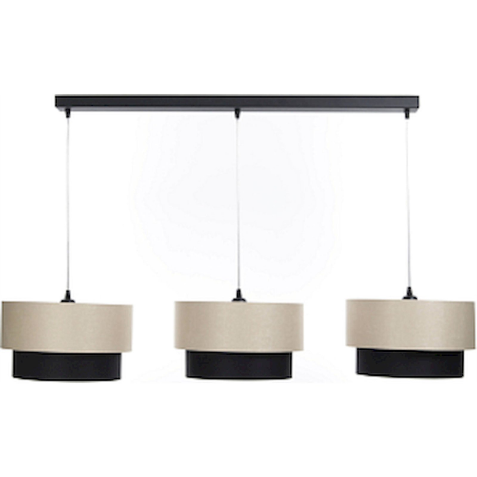 Suspension rectangulaire en PVC LED E27 Duo ellegant