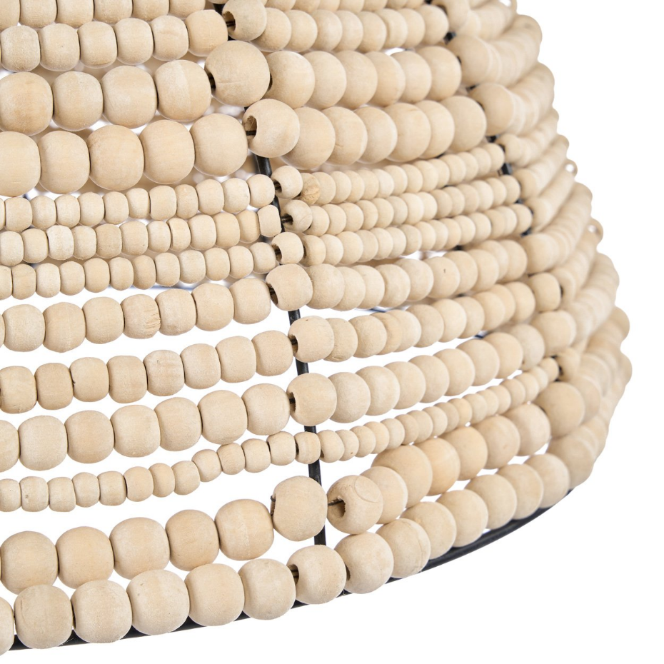 Suspension en bois et fer WOODEN BEAD DOME