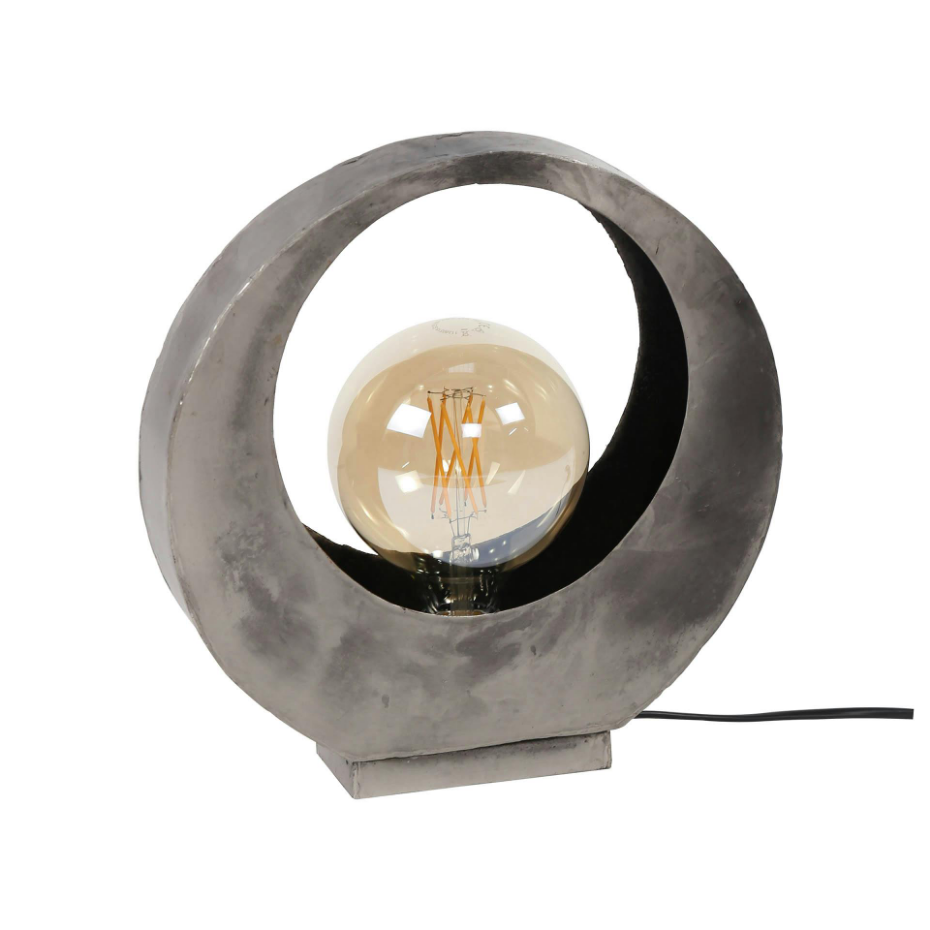 Lampe à poser forme lune en métal argenté TRIBECA