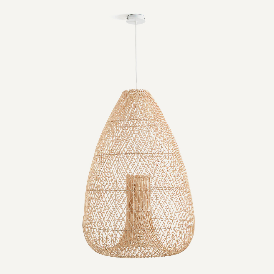 Suspension en rotin tressé, diamètre 56 cm, TITOU