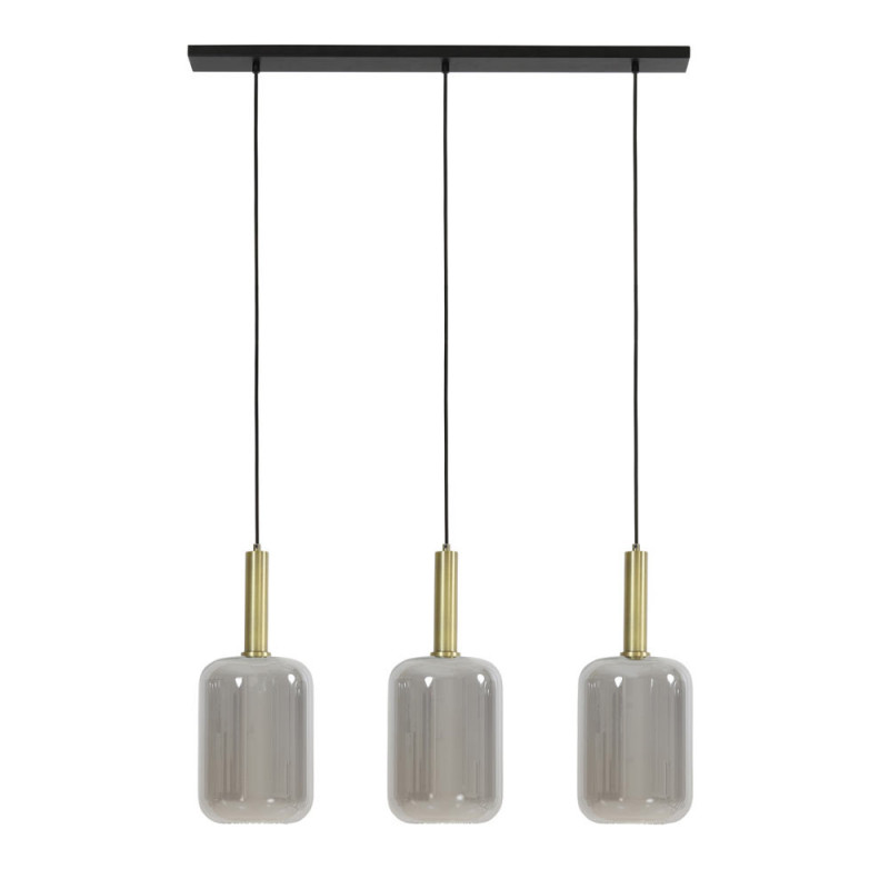 Suspension 3 Lampes Lekar En Verre chromé