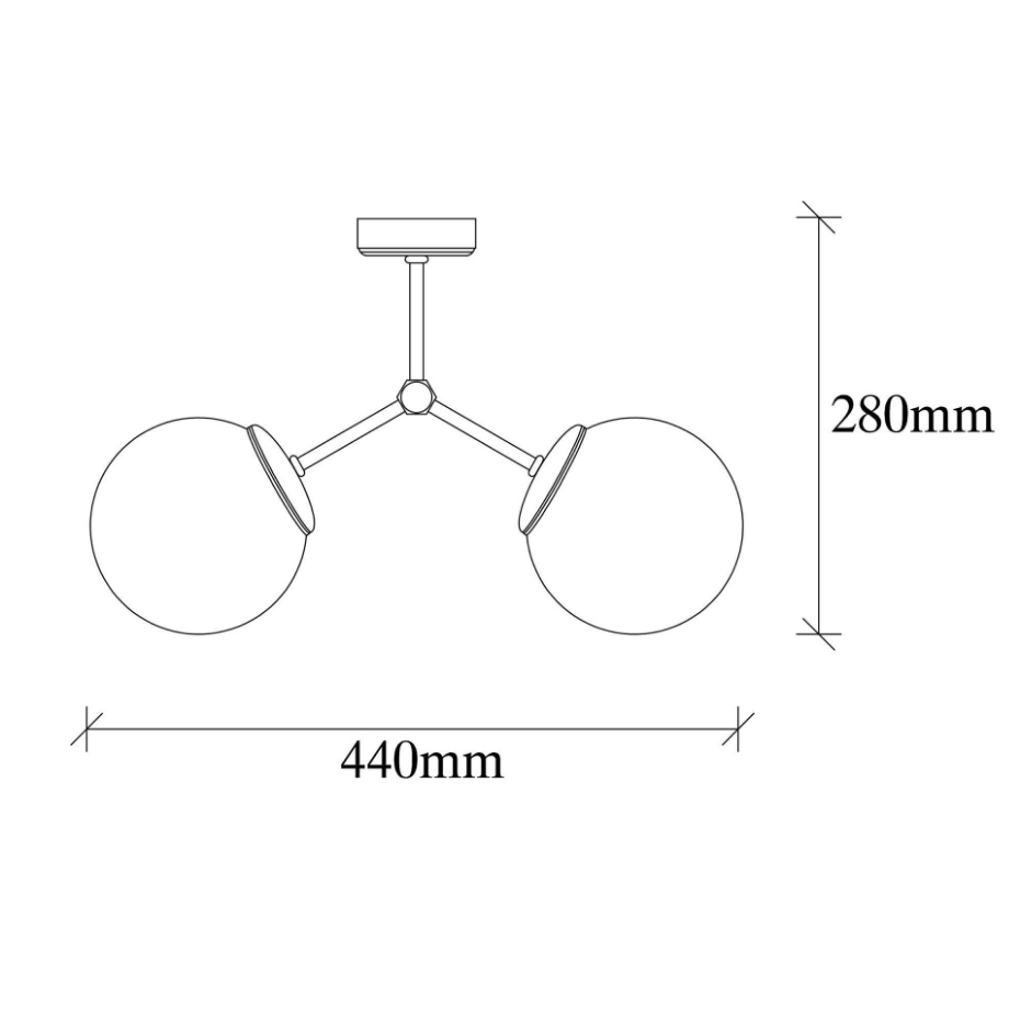 Plafonnier design 2 globes en verre SIERRE