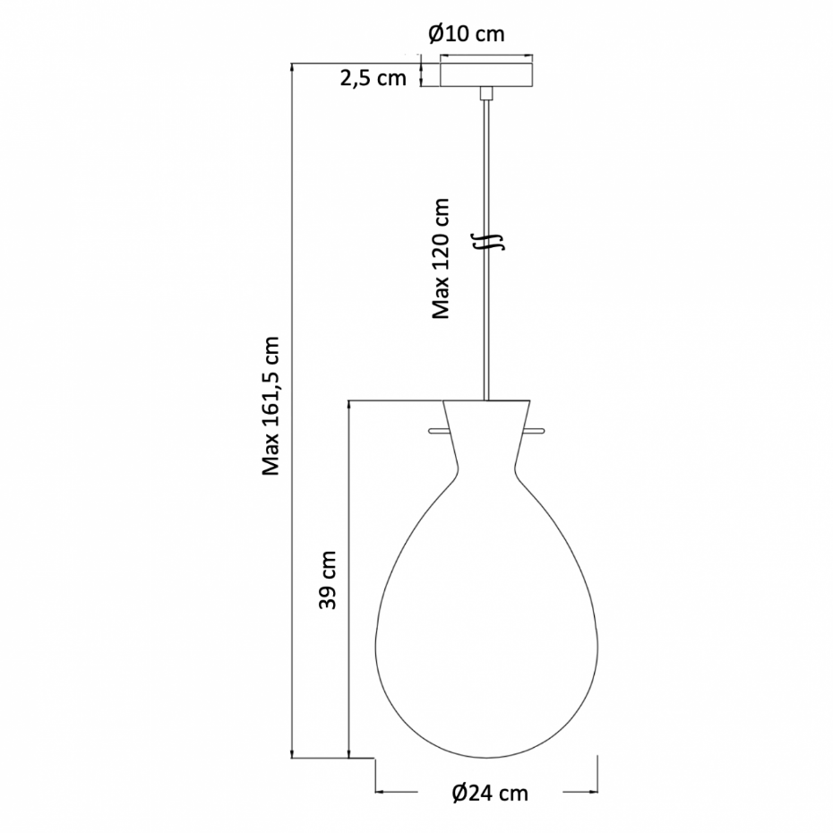 Suspension goutte verre clair - GABRIELA