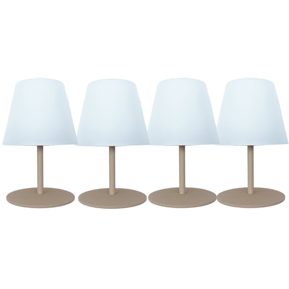 4 Lampes de table sans fil TWINS Sable H16cm