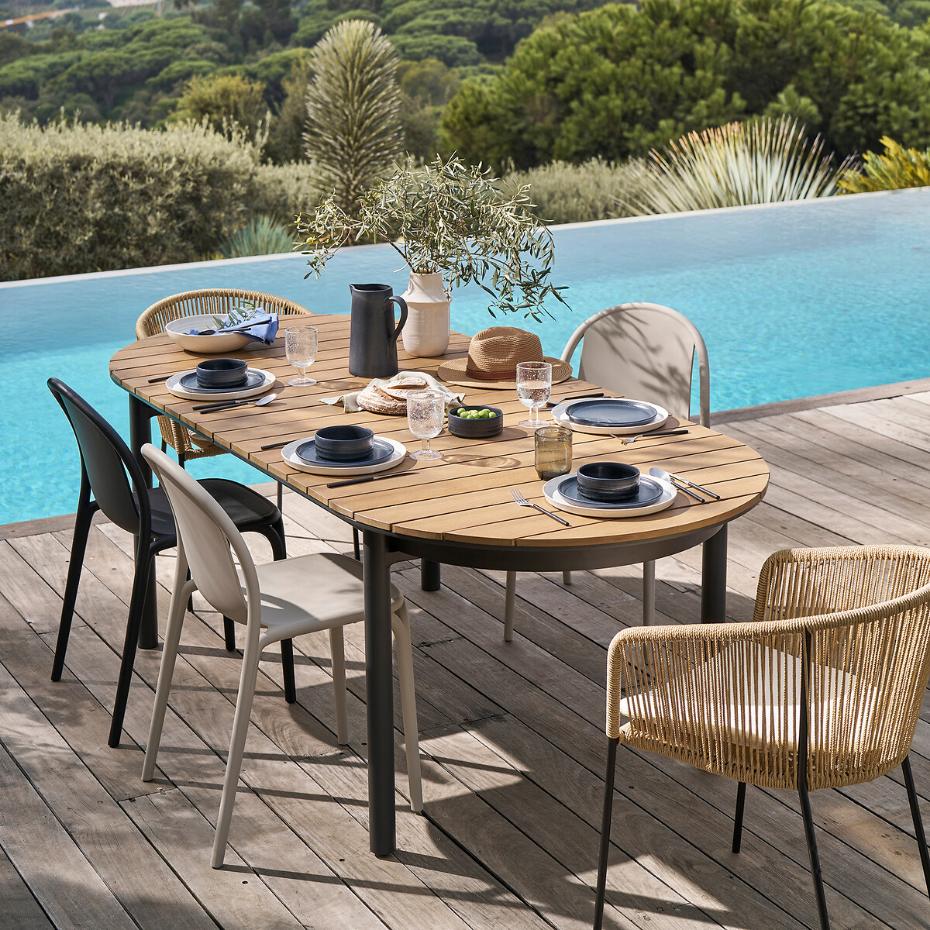 Table de jardin extensible, aluminium, Palina