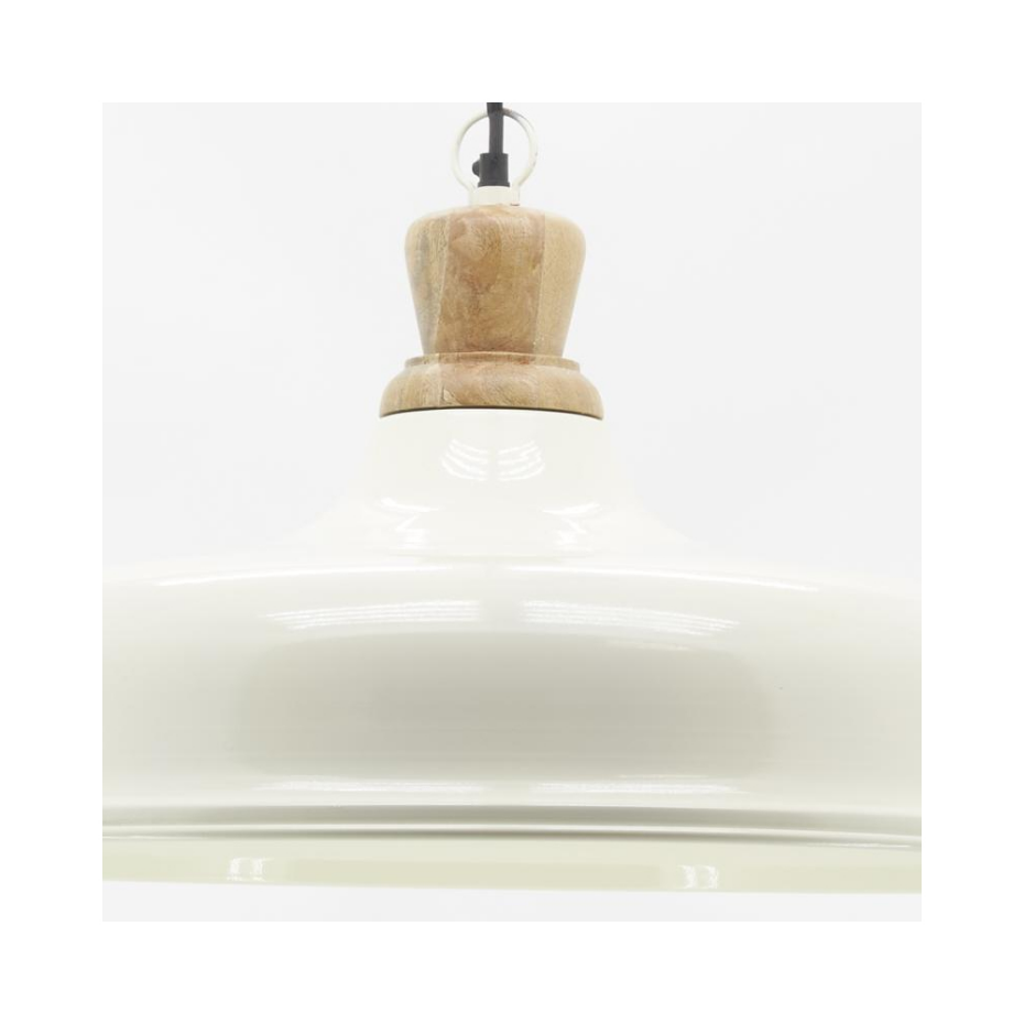 Suspension en métal et bois Ø 60 blanc