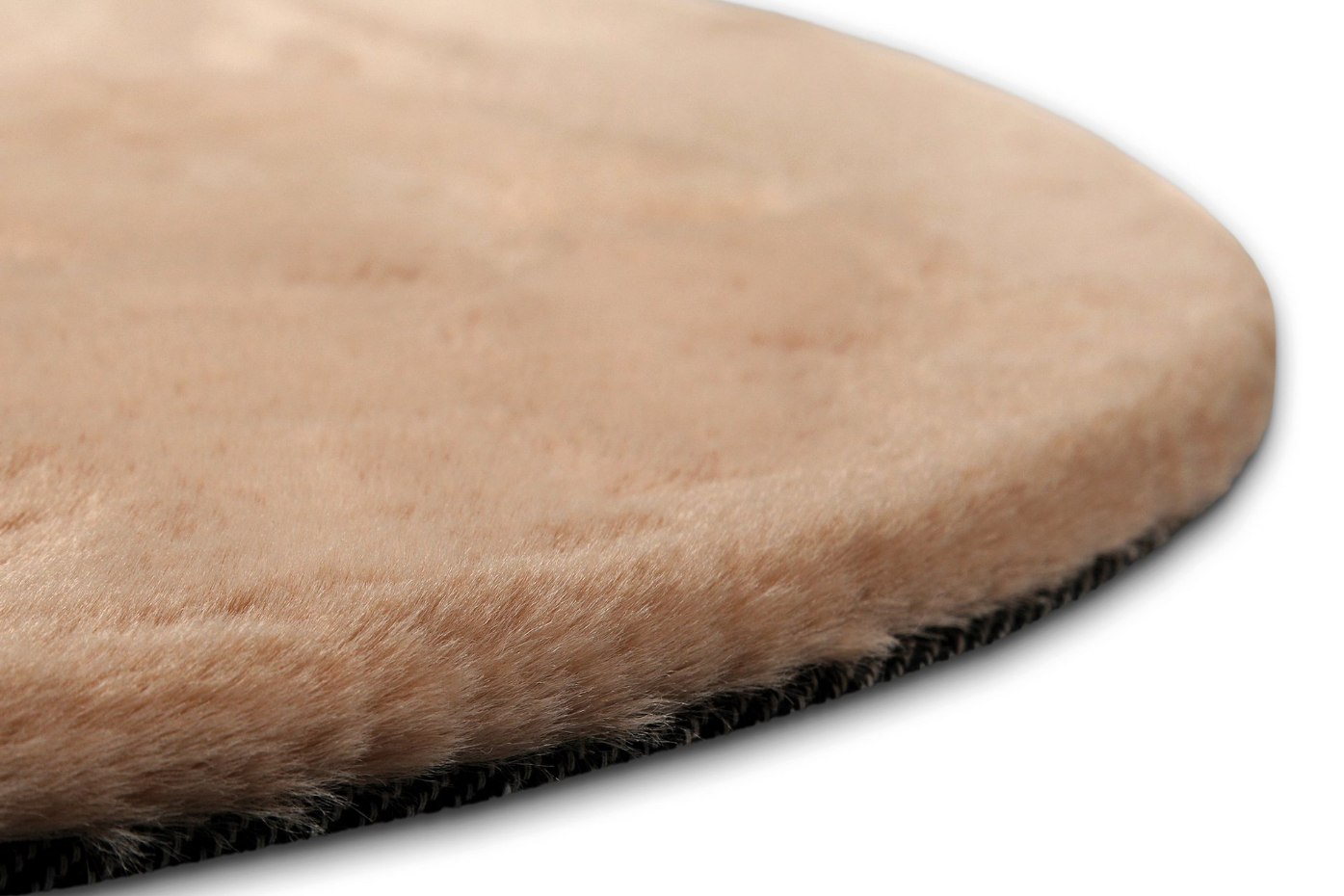 Tapis salon rond doux sensation peau de lapin ,  Anna