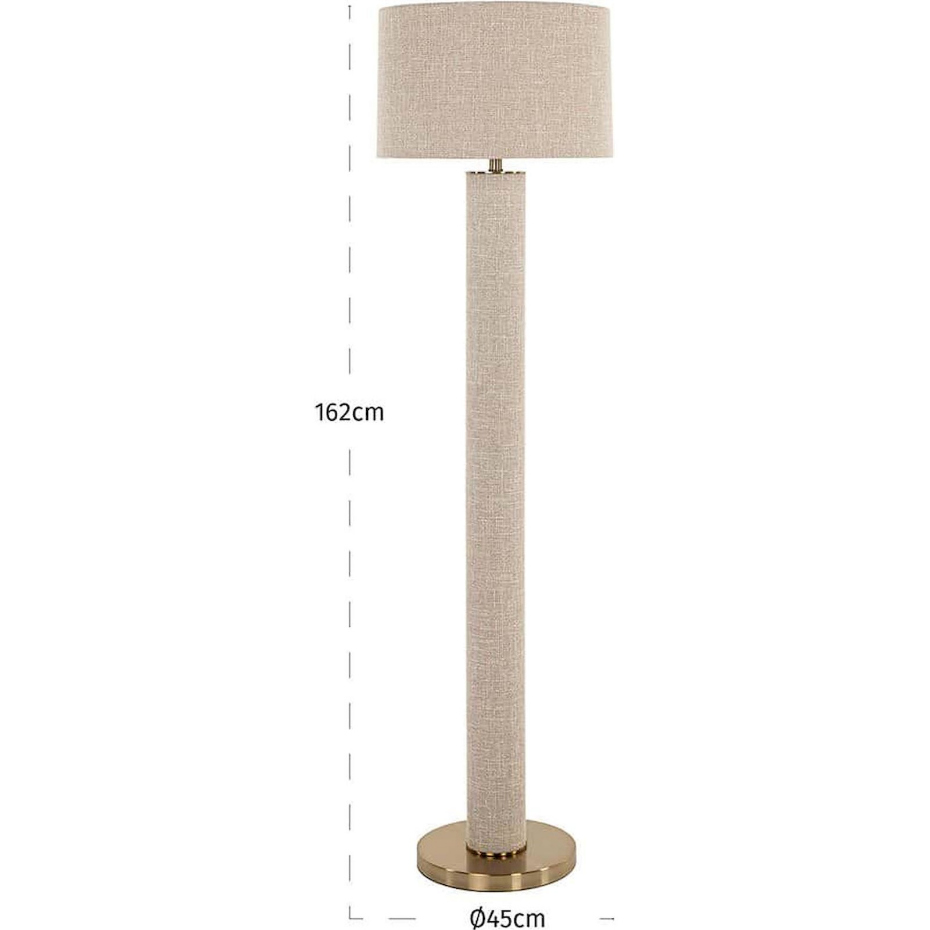 Lampadaire en tissu et métal forme ronde