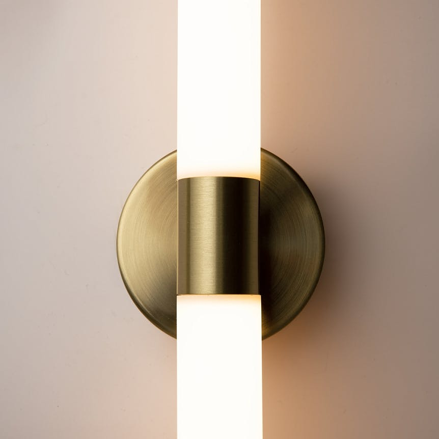 Applique moderne LED - tige dorée & blanc 35, 6 cm DELMAR