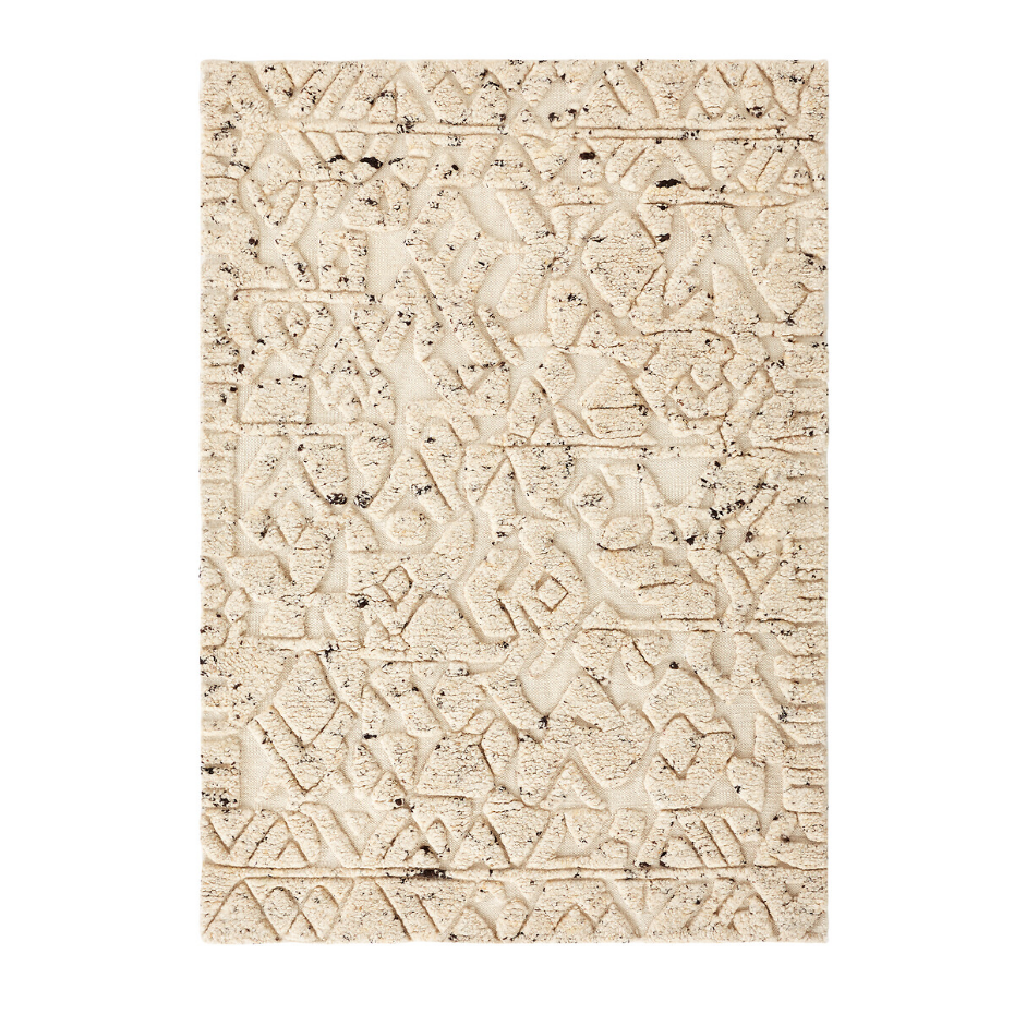 Tapis noué main, en pure laine reliefée, Agnix