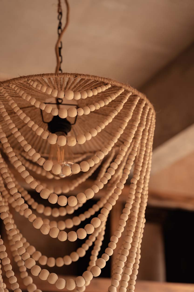 Suspension en bois et fer WOODEN BEAD