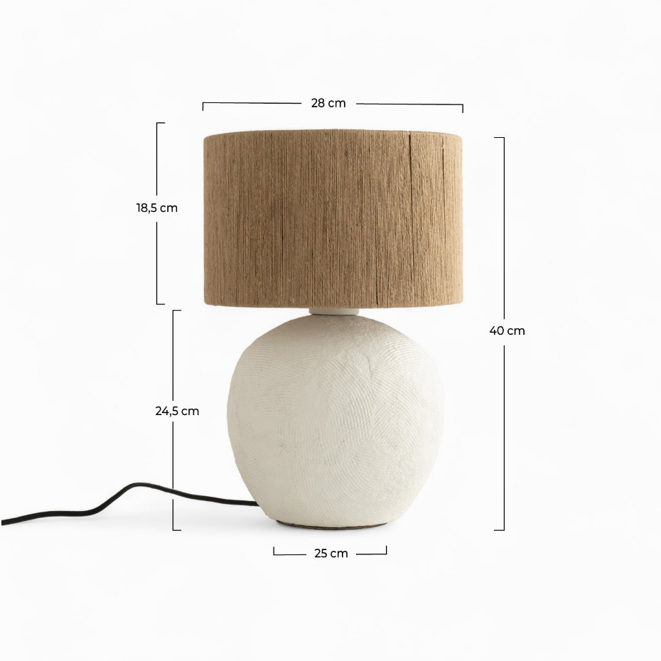 Lampe en jute et papier - NINA