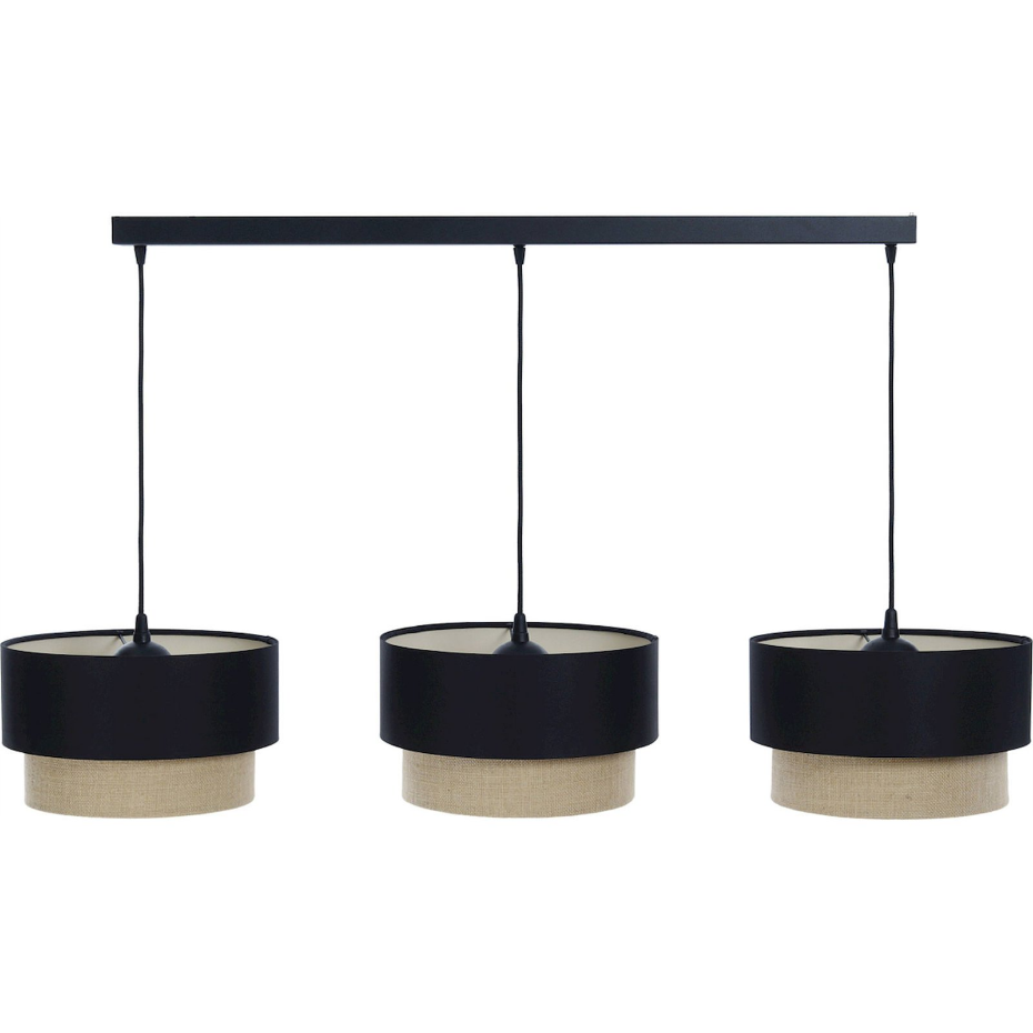 Suspension rectangulaire en jute et lin Boho