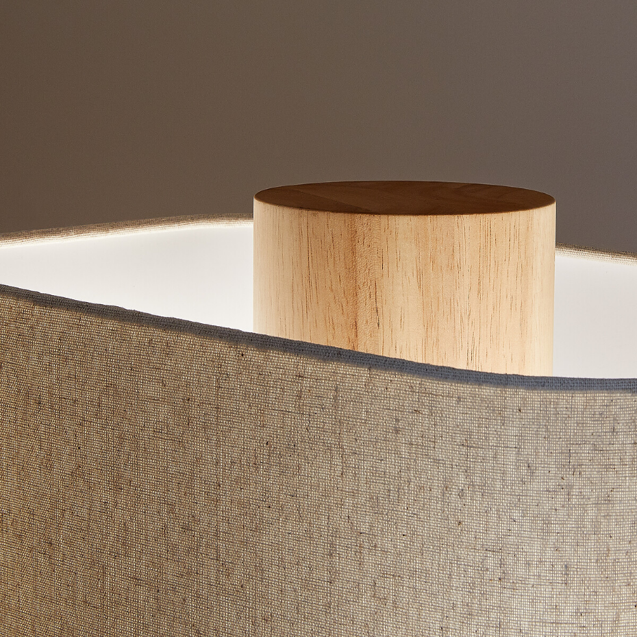 Lampe à poser en chêne et lin, Dryade
