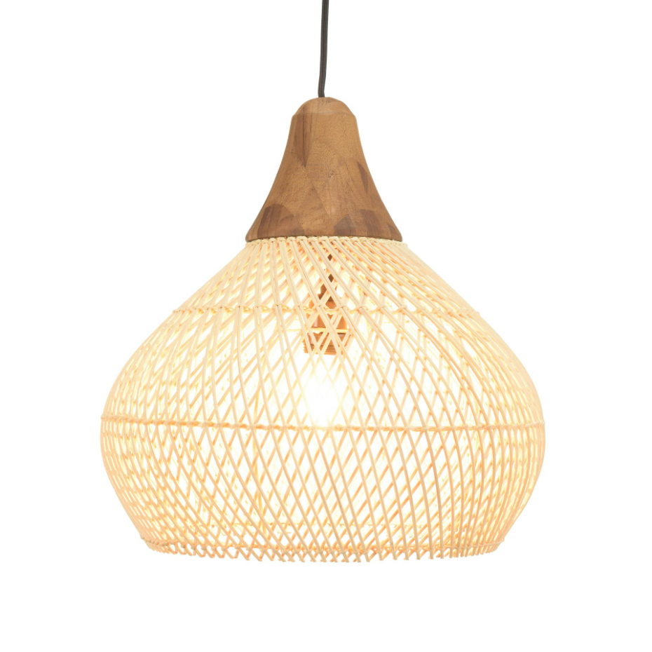 Suspension cloche en rotin FOLELLI