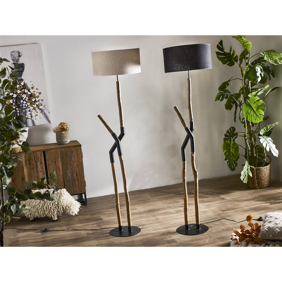 Lampadaire en bois forme organique