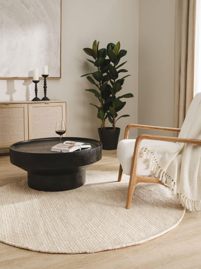 Tapis rond de laine tissé main ROCCO