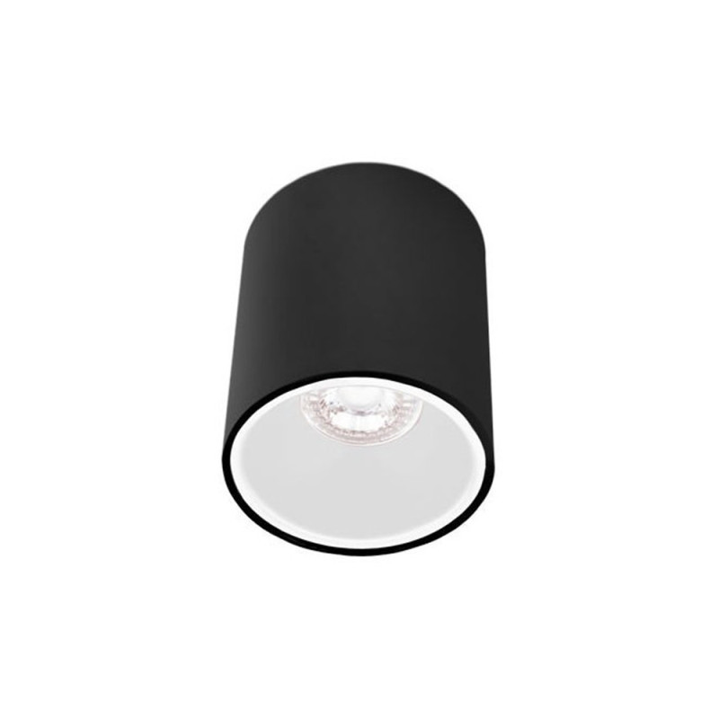 Spot Essentiel Cylindre Noir Intérieur Blanc