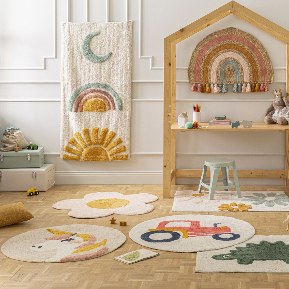 Tapis marguerite enfant en coton tufté FLEUR