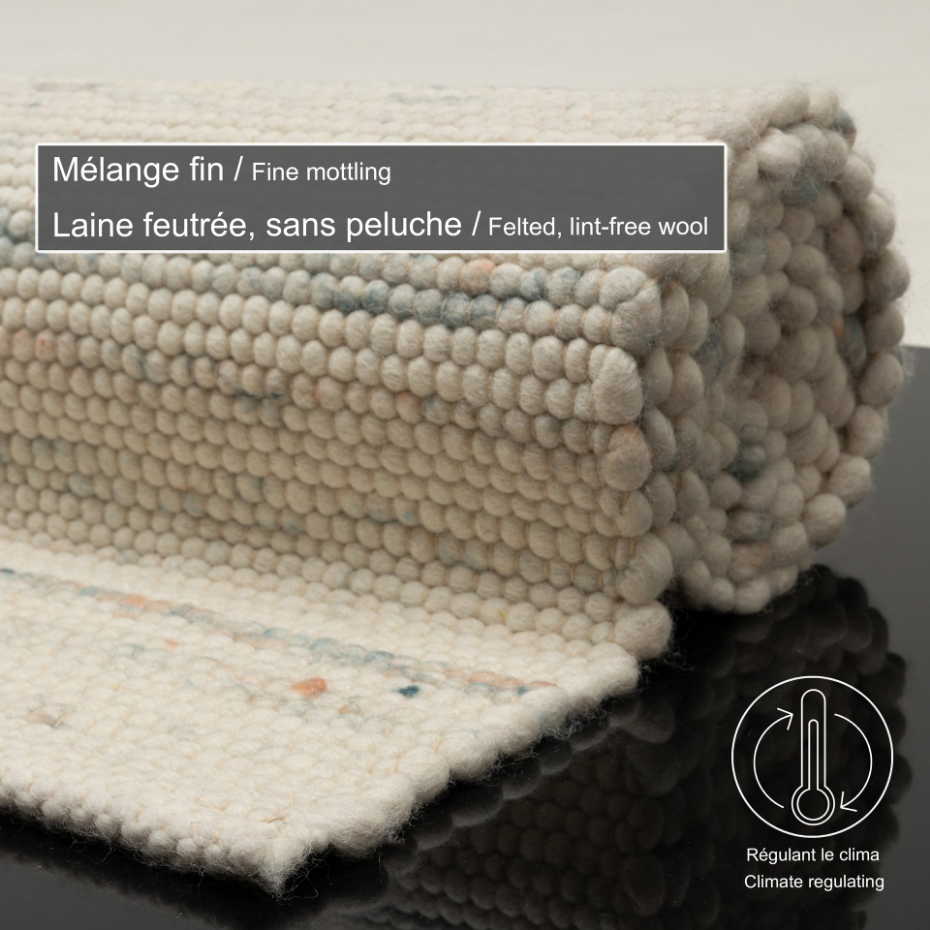 Tapis réversible en laine foulée tissé à la main aux couleurs vives - Alpen