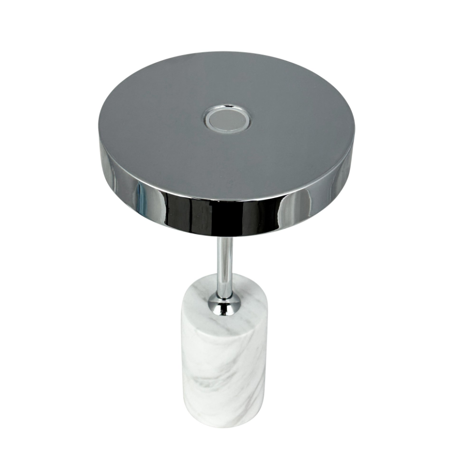 Lampe à poser LED Starlight chrome, marbre gris