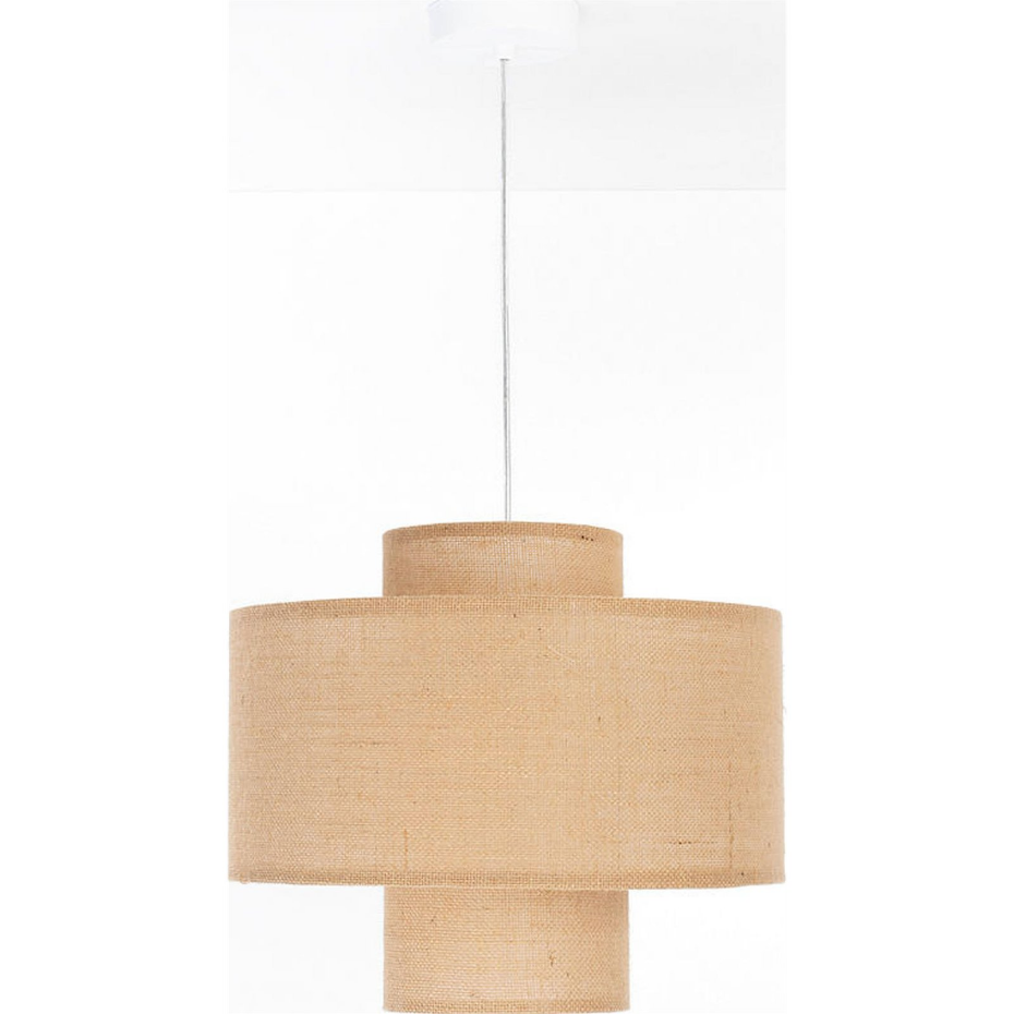 Suspension ronde en jute et lin Twin Light