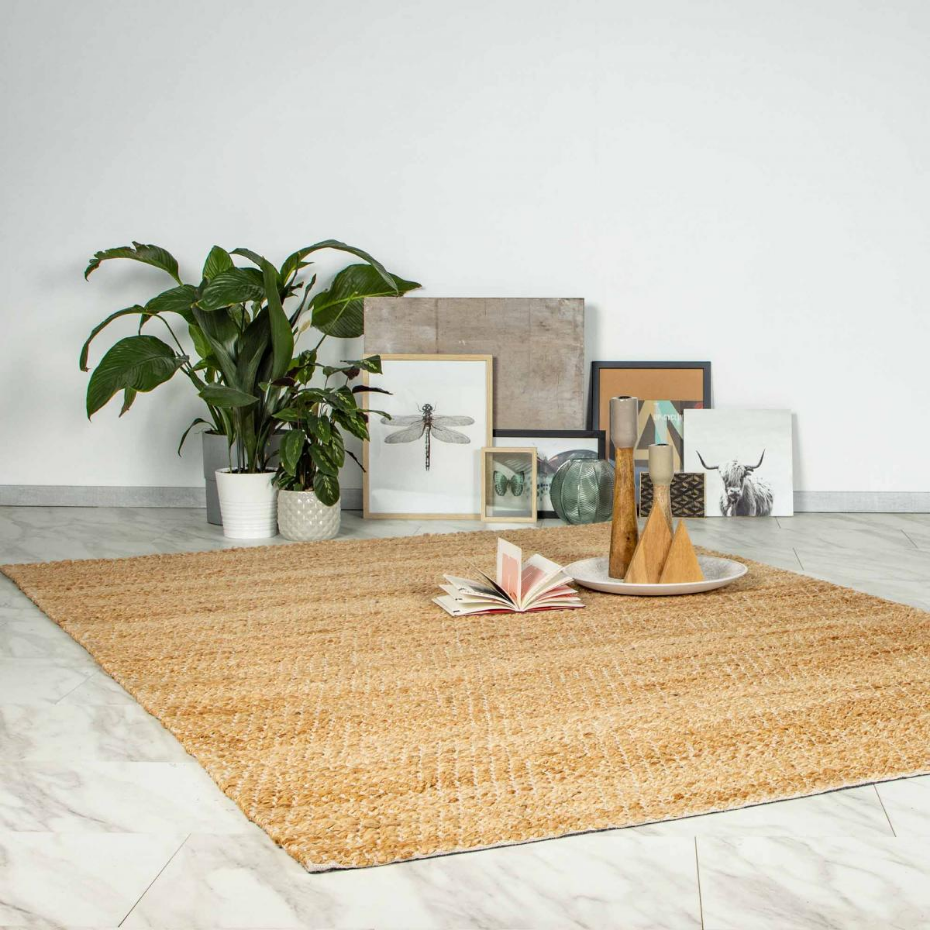 Tapis salon, fait main en jute