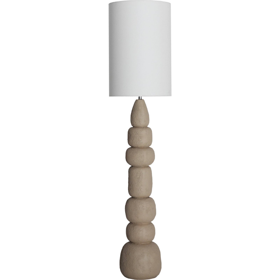 Lampadaire contemporain en résine et abat-jour