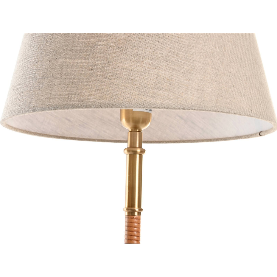 Lampe de salon ronde en laiton et rotin Item Home India Lamps 1c25