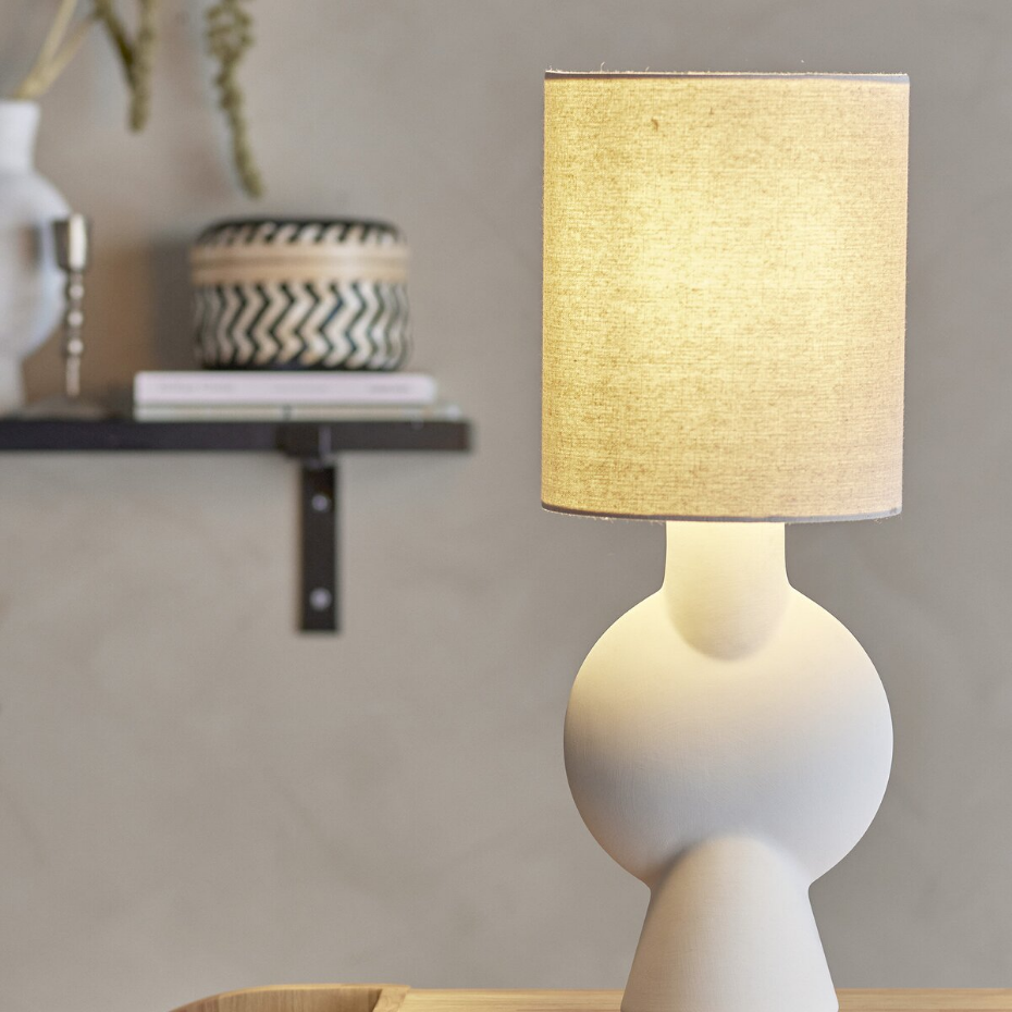 Lampe à poser grès lin  Sergio