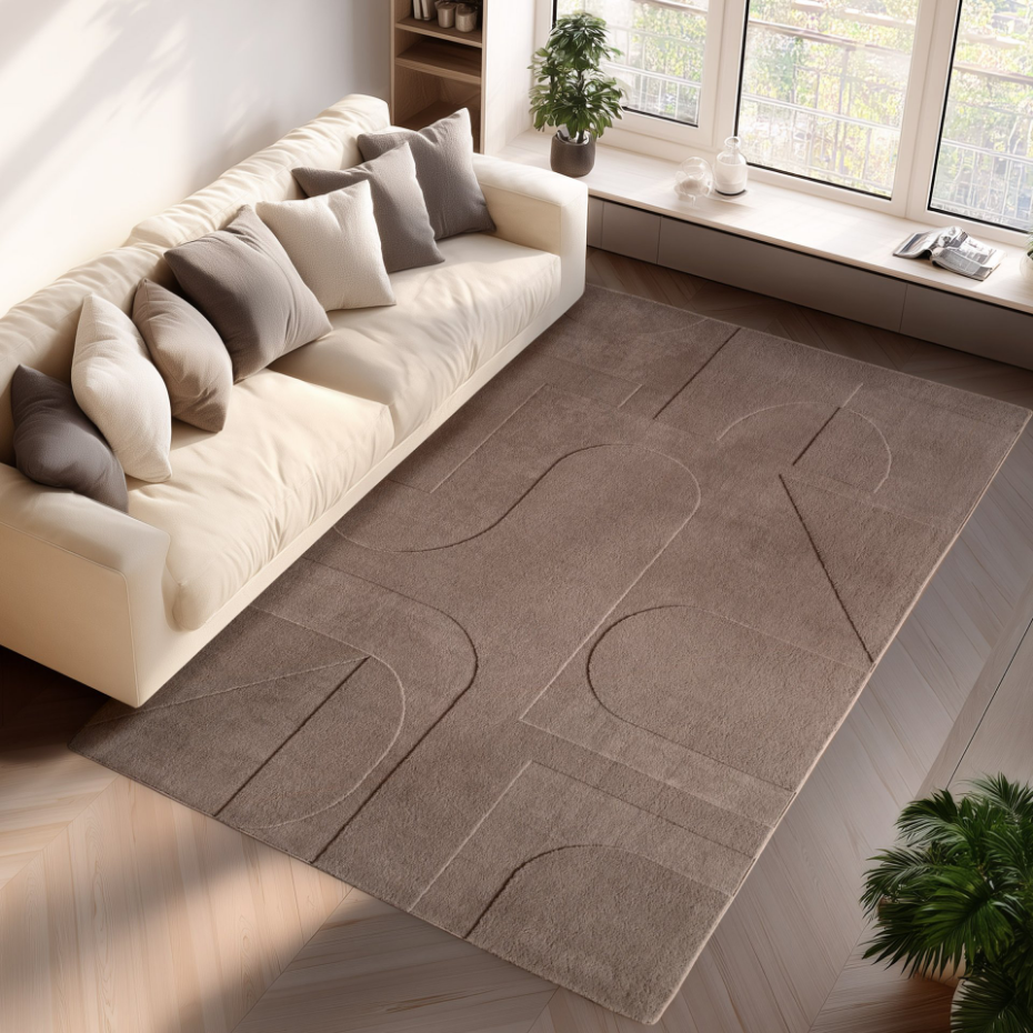 Tapis de salon à relief motif design LENNY
