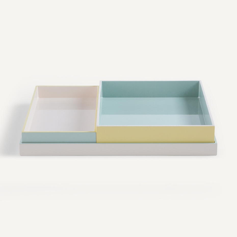 Lot de 3 plateaux laqués, GLOWI