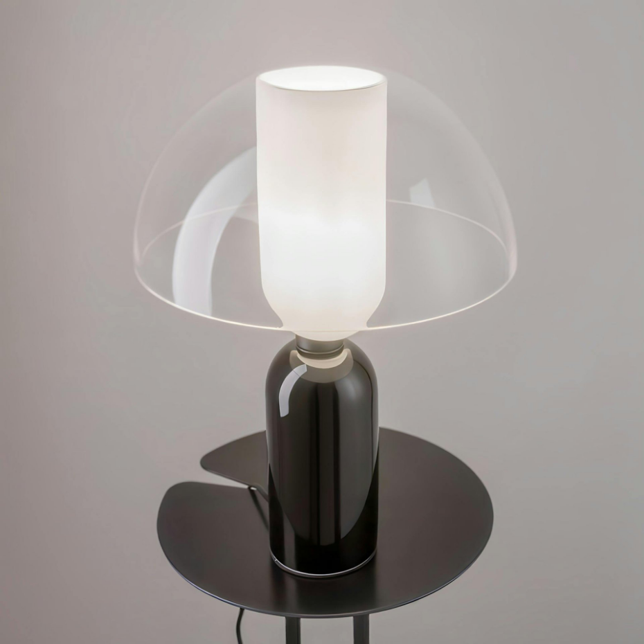 Lampe de salon noire rétro – verre et céramique WINDER