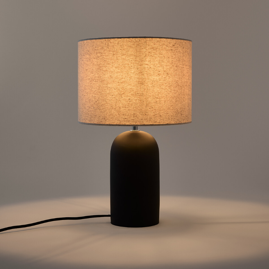 Lampe à poser béton et lin, Emna