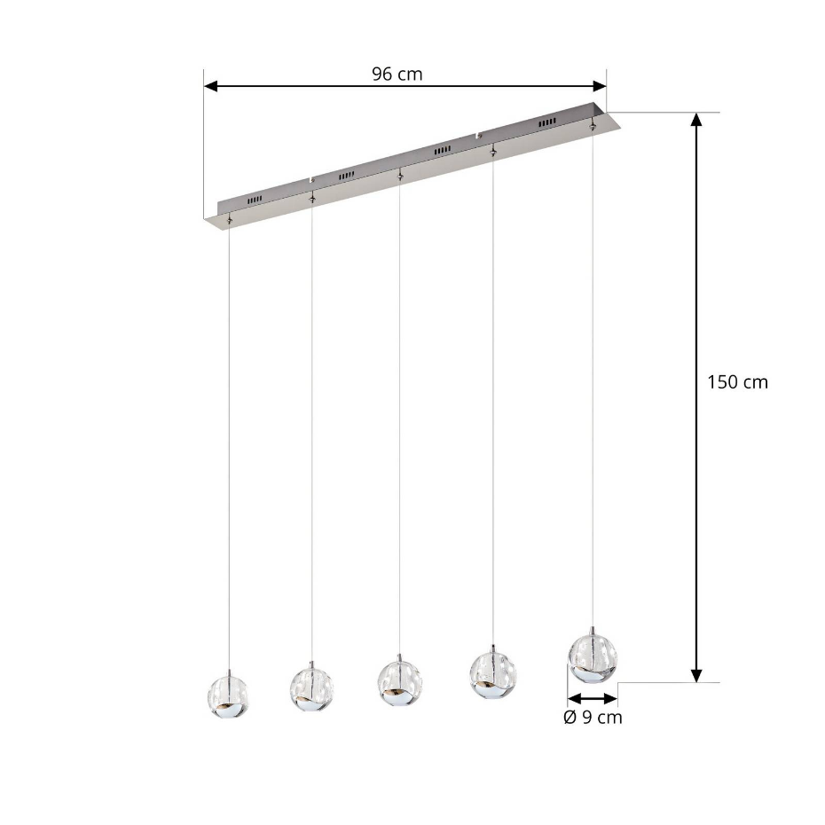 Suspension en verre moderneLED, Hayley