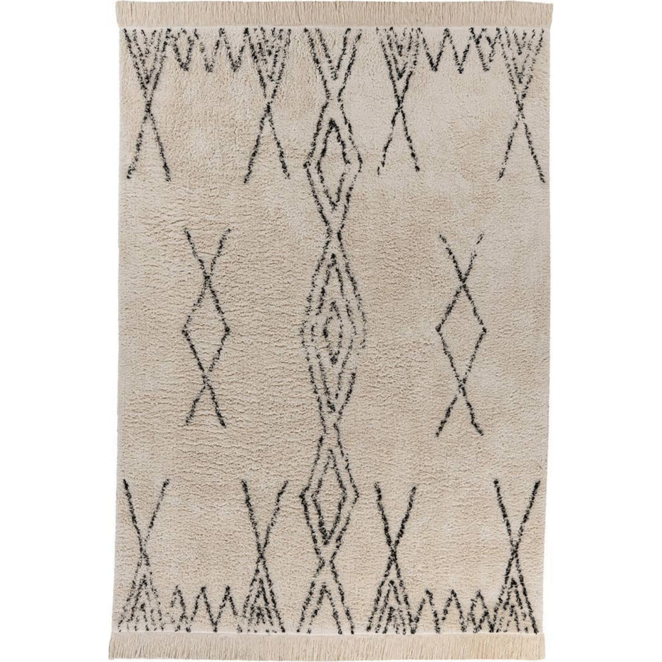 Tapis rectangulaire en coton tufté main