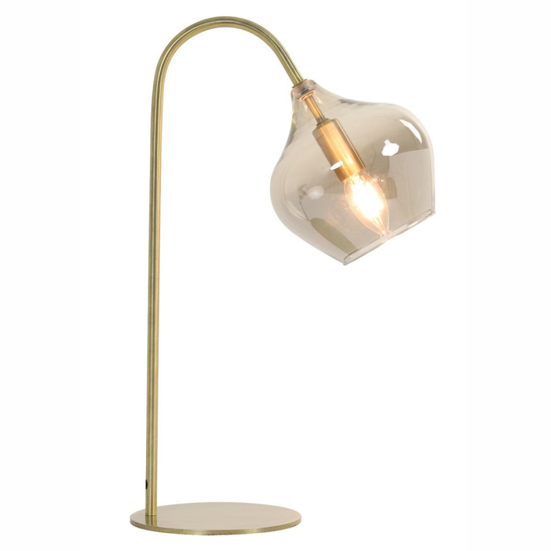 Lampe à Poser Karel Verre Fume laiton patiné