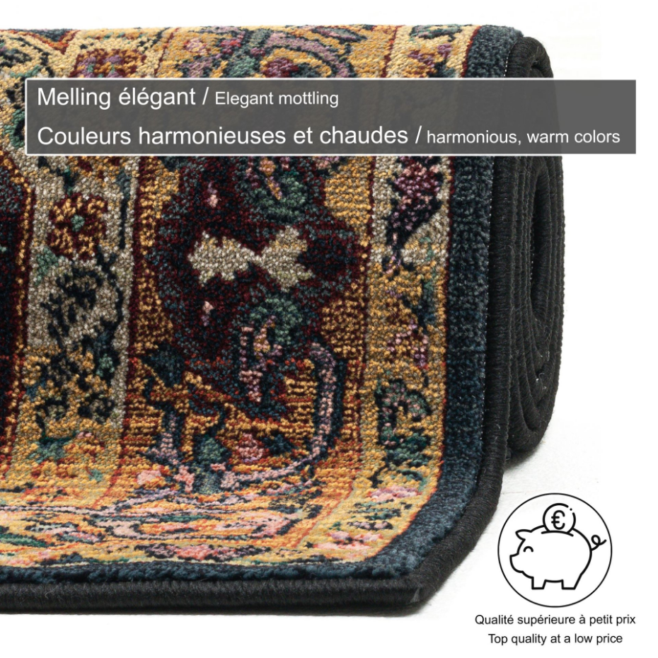 Tapis tissé au design oriental dans des couleurs chaudes - Gabiro