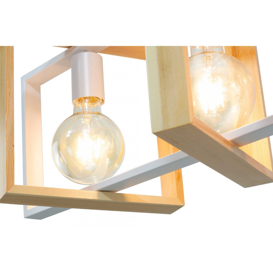 Suspension en bois d'hévéa et métal, WOOLI