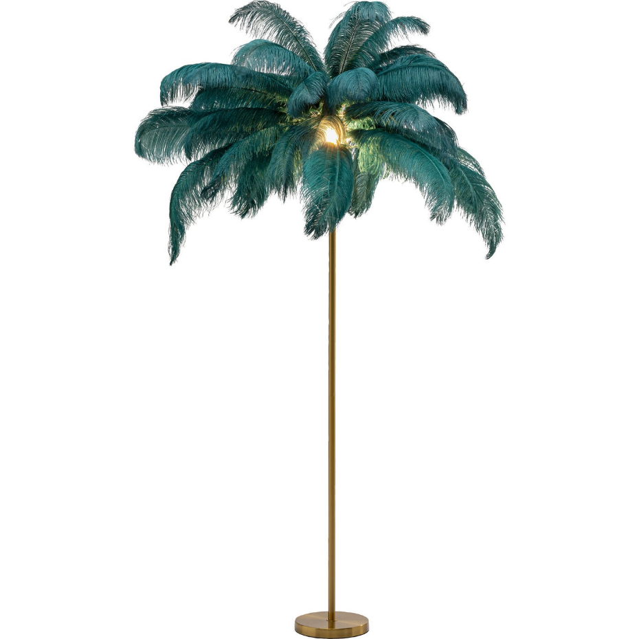 Lampadaire plumes 165cm marron