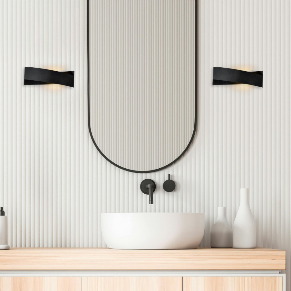 Applique murale design noire, nœud stylisé 35 cm SFAX
