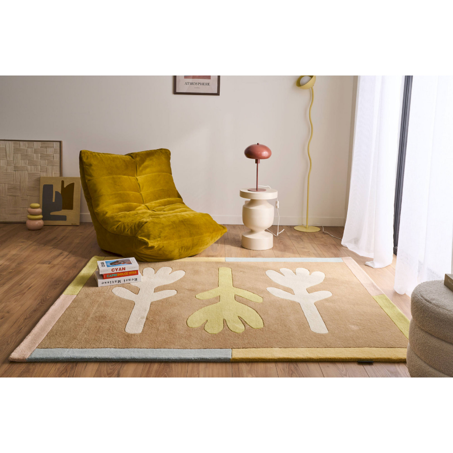 Tapis fait main en laine et coton Pantone