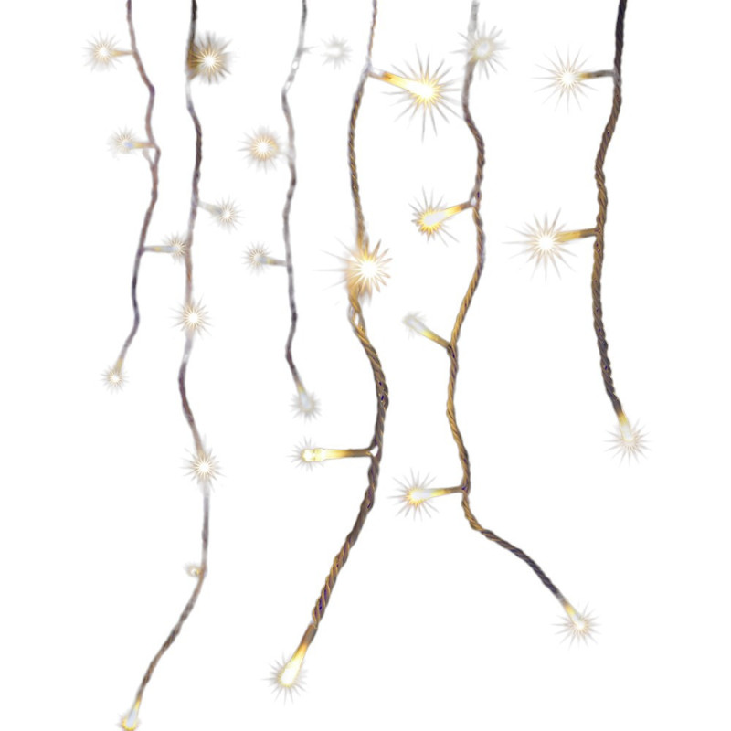 Guirlande led stalactite connectable 8m blanc chaud