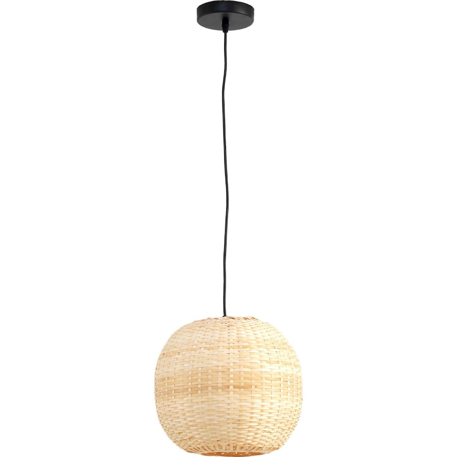 Suspension ronde en fibre naturelle artisanale